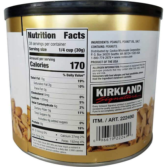 Kirkland Signature Roasted & Salted Extra Crunchy Peanuts Kirkland Signature 