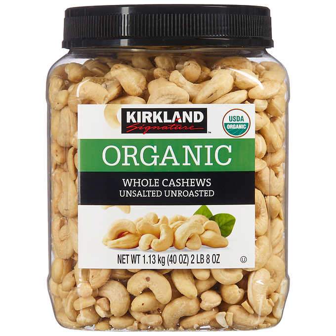 Kirkland Signature Whole Cashews Kirkland Signature Organic-Unsalted-Unroasted 40 Ounce 