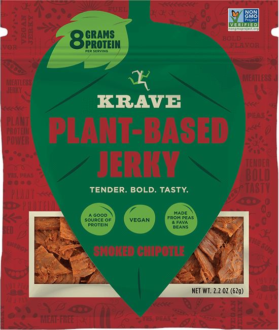 KRAVE Jerky KRAVE Plant-Based Jerky Smoked Chipotle 2.2 Ounce
