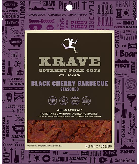 KRAVE Meat Cuts KRAVE Black Cherry Barbecue Pork Cuts 2.7 Ounce 