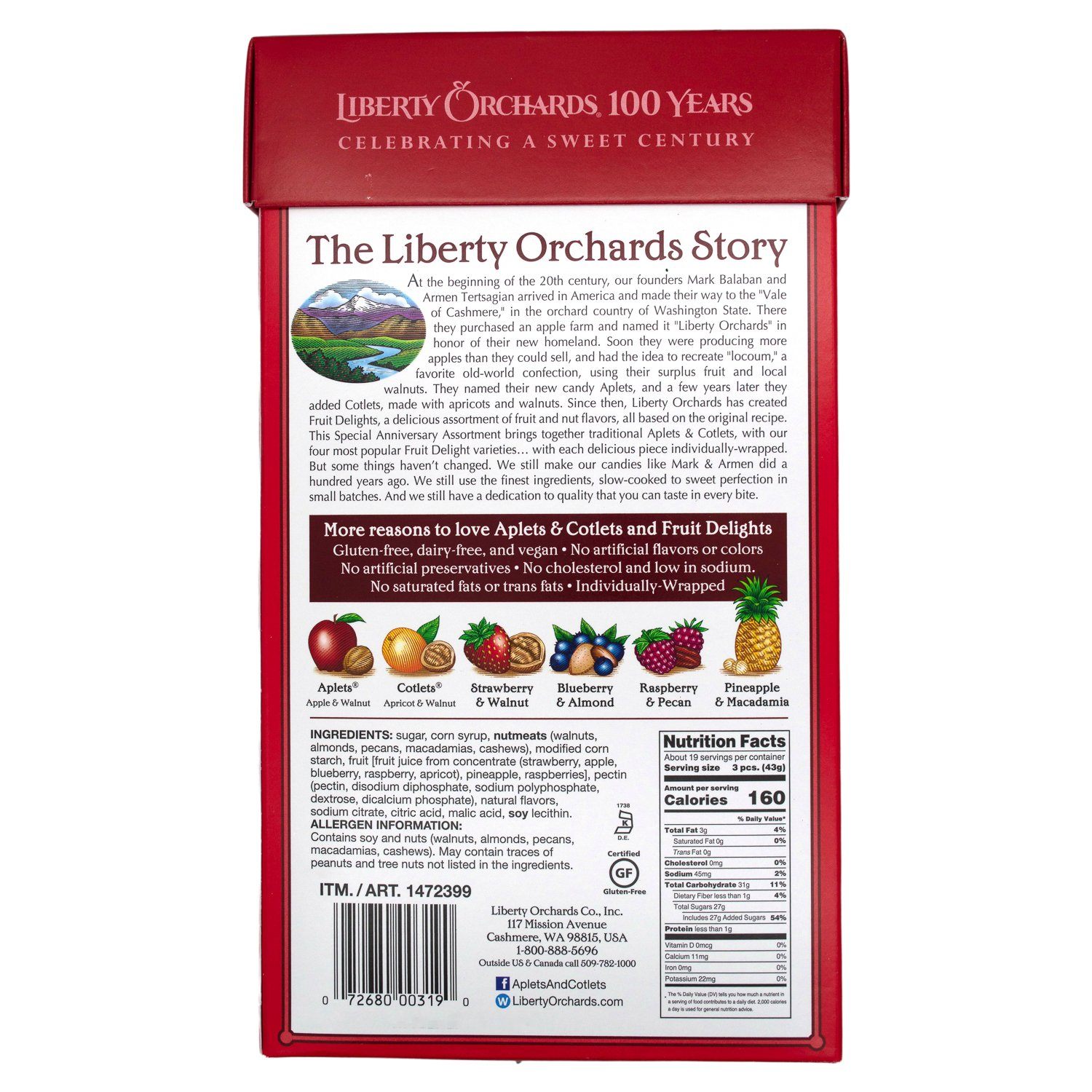 Liberty Orchards Aplets & Cotlets with Fruit Delights, Assorted, 28 Ou ...