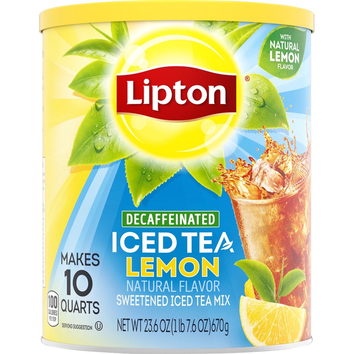 Lipton Iced Tea Mix Lipton Decaf Lemon 10 Quart - 23.6 Oz 