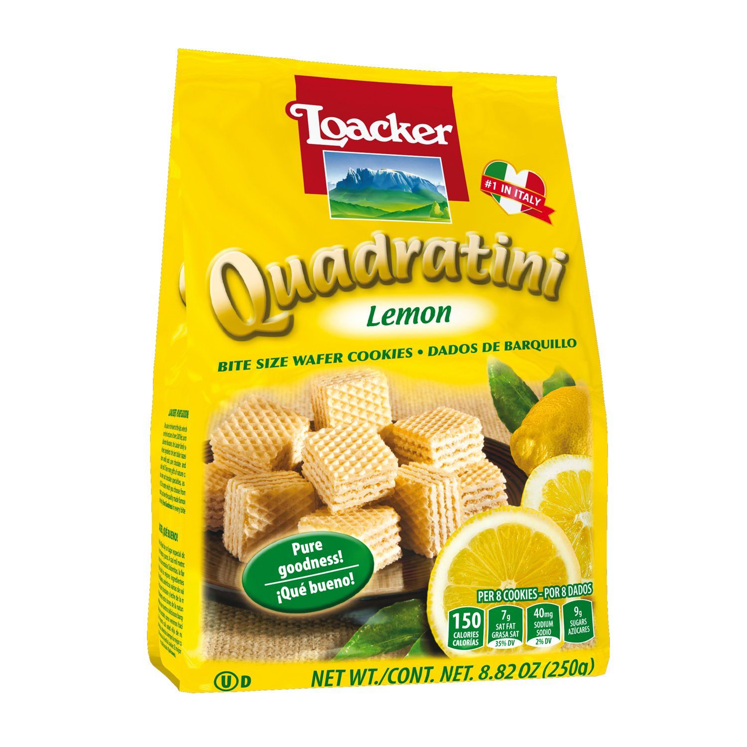 Loacker Quadratini Bite-Size Wafer Loacker Lemon 8.82 Ounce 
