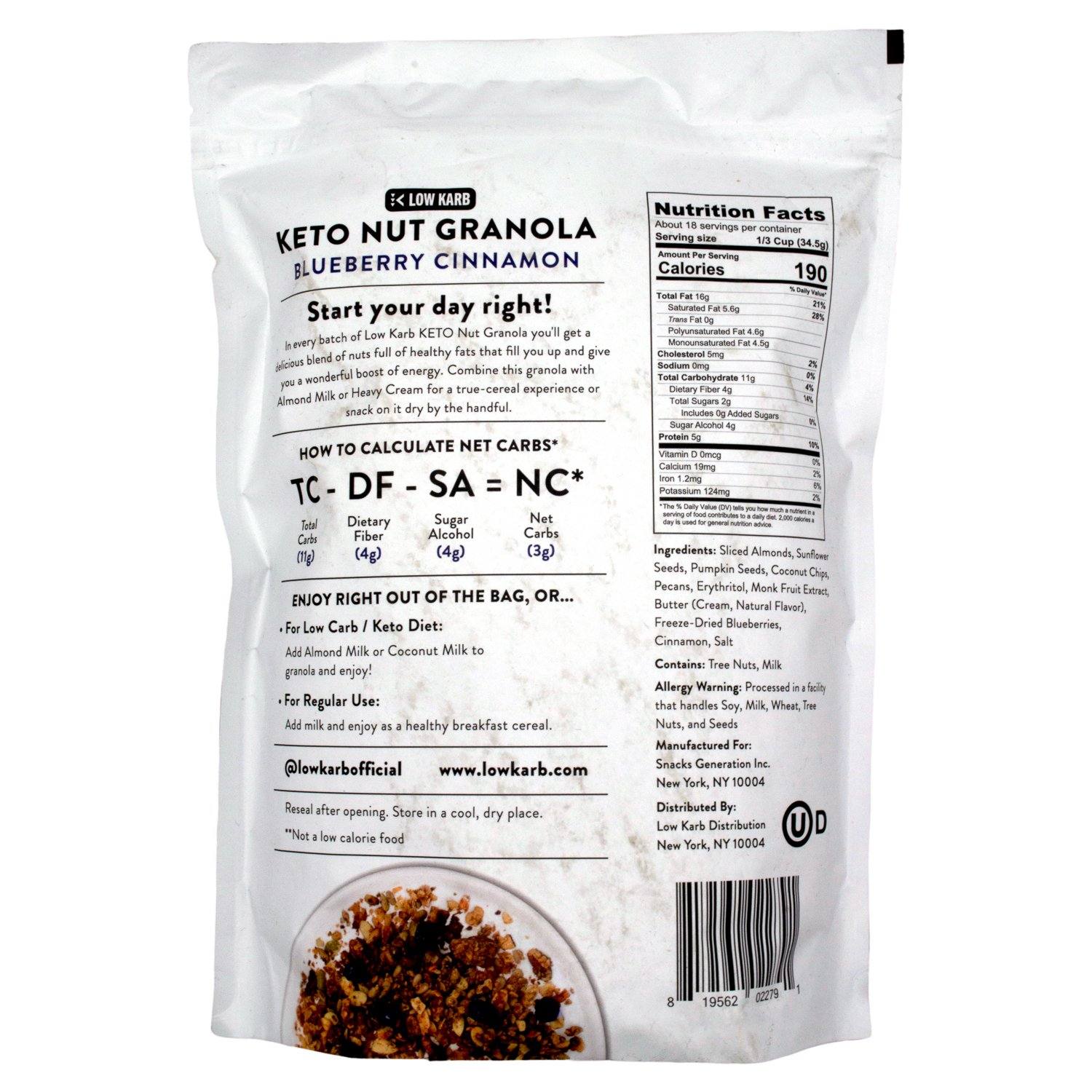 Low Karb Keto Nut Granola Low Karb 