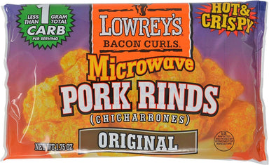 Lowrey's Bacon Curls Microwave Pork Rinds (Chicharrones) Lowrey's Original 1.75 Ounce 