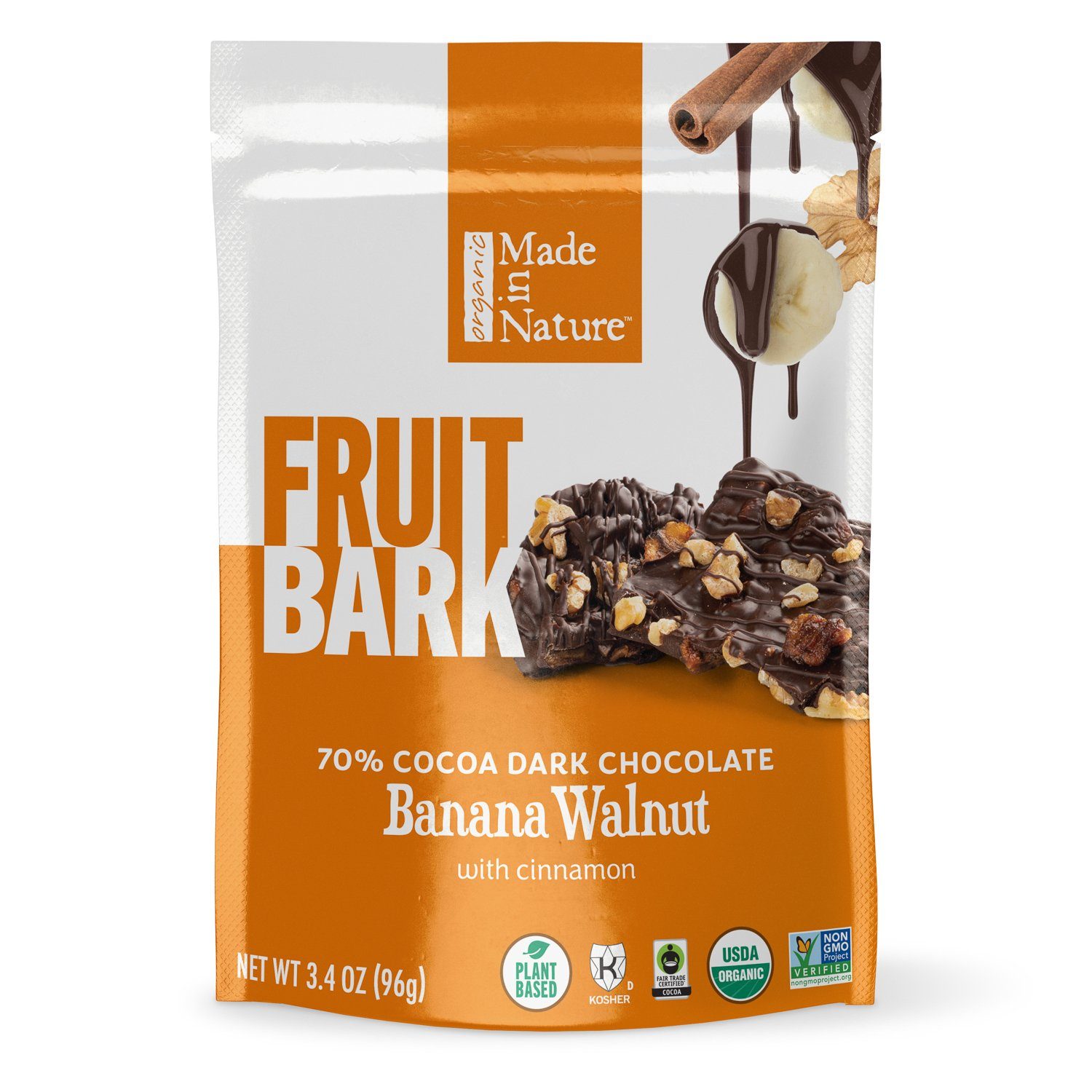 Made in Nature Fruit Bark Meltable Made in Nature Banana Walnut 3.4 Ounce 