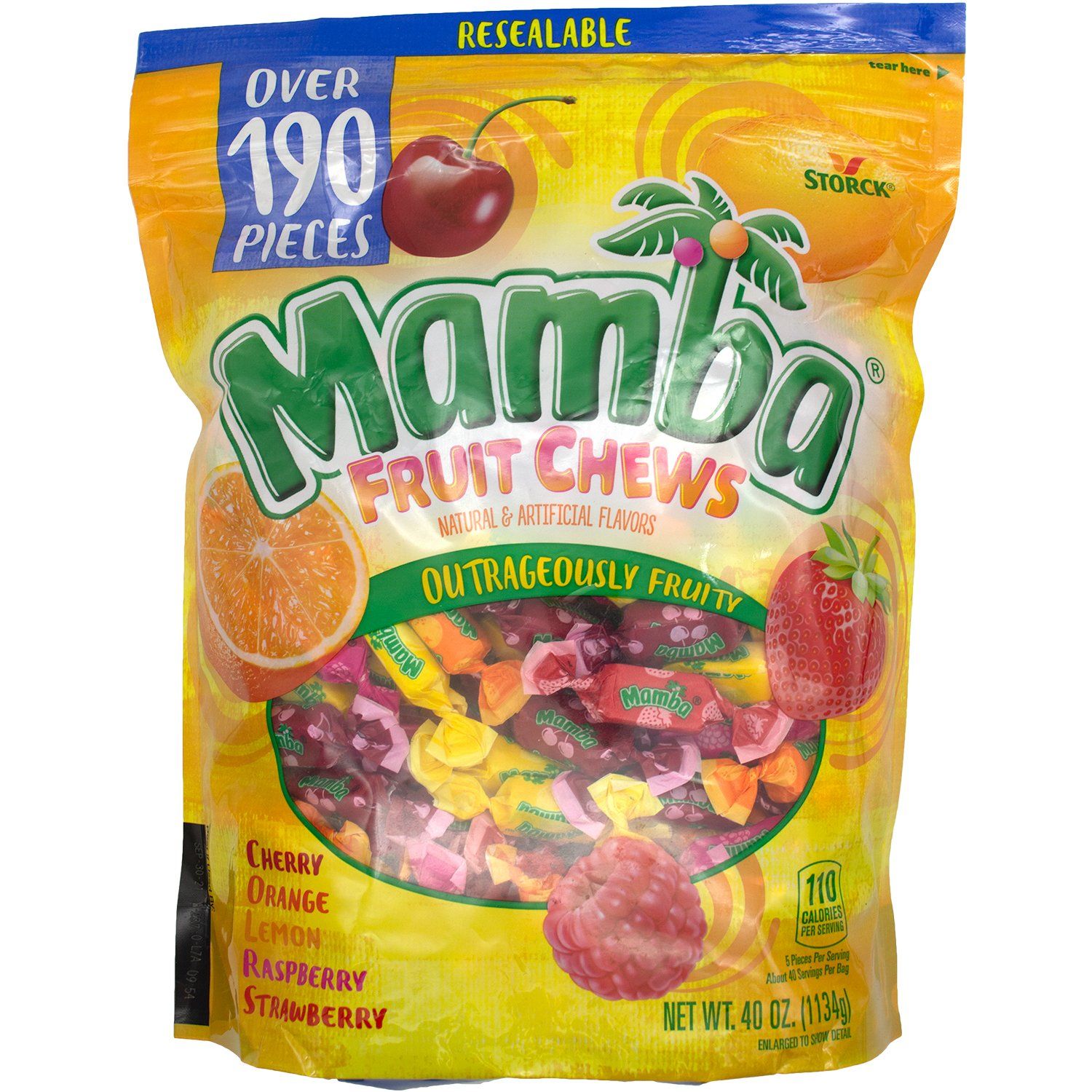 Mamba Fruit Chews Mamba Outrageously Fruity 40 Ounce 