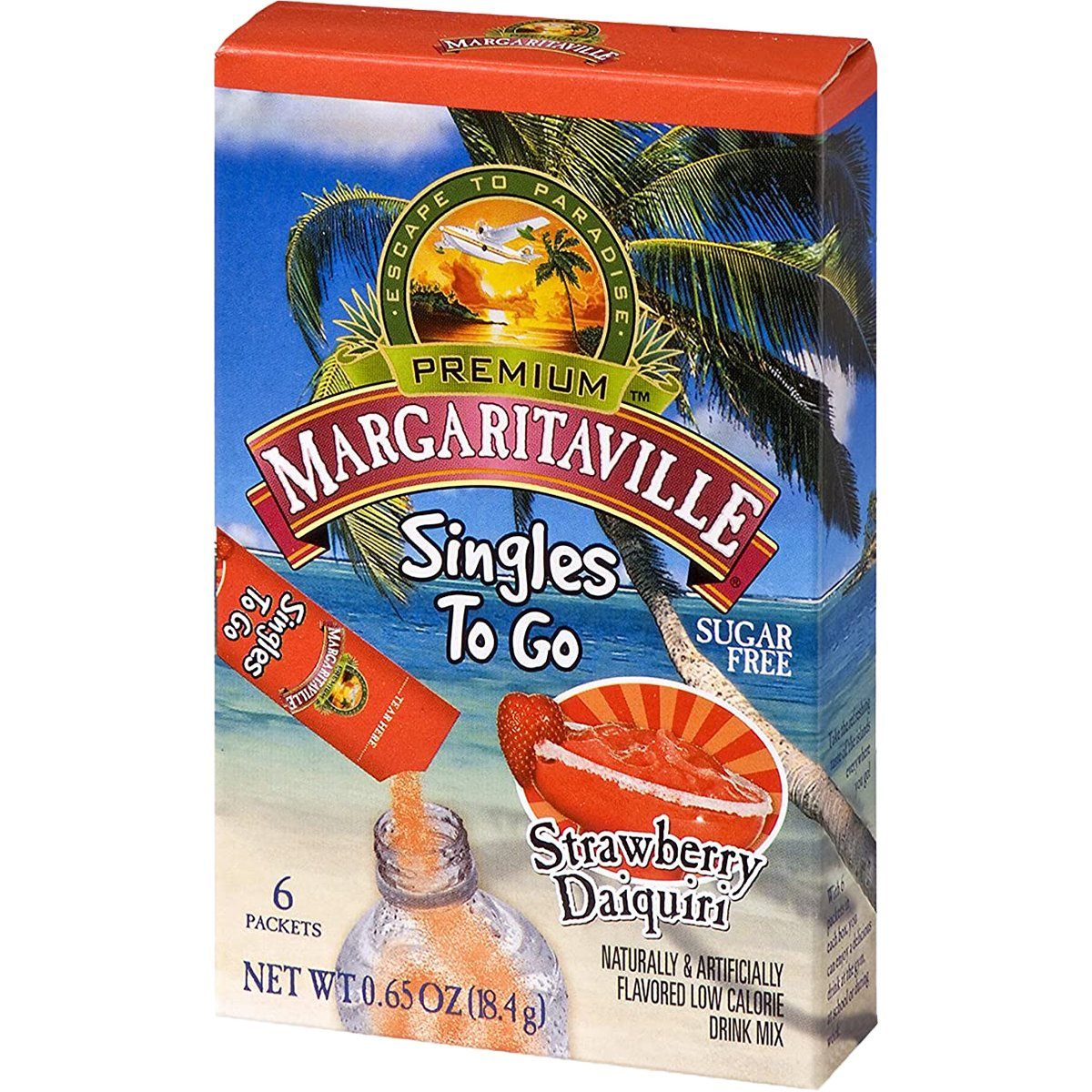 Margaritaville Singles To Go Non-Alcoholic Powder Sticks Margaritaville Strawberry Daiquiri 0.65 Ounce 