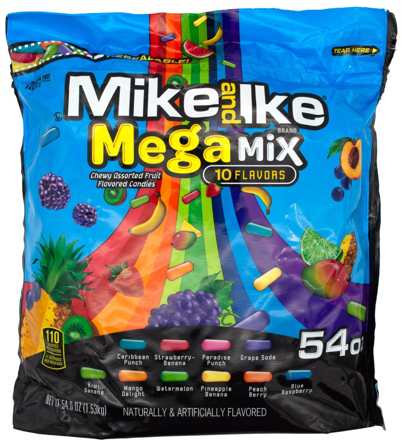Mike & Ike Candy Snackathon Foods Mega Mix 54 Ounce 