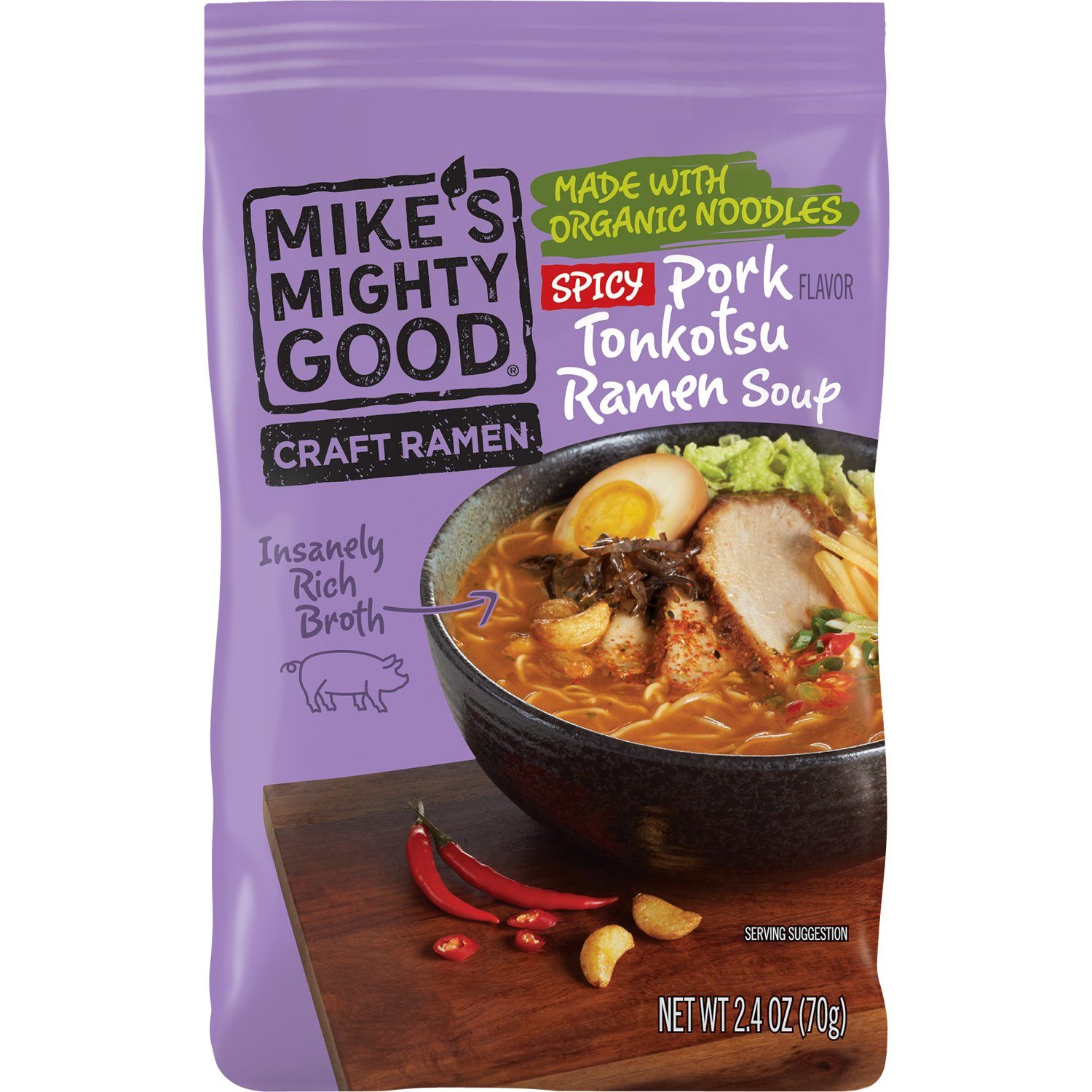 Mike's Mighty Good Craft Ramen Soup Mike's Mighty Good Spicy Pork Tonkotsu 2.4 Ounce 