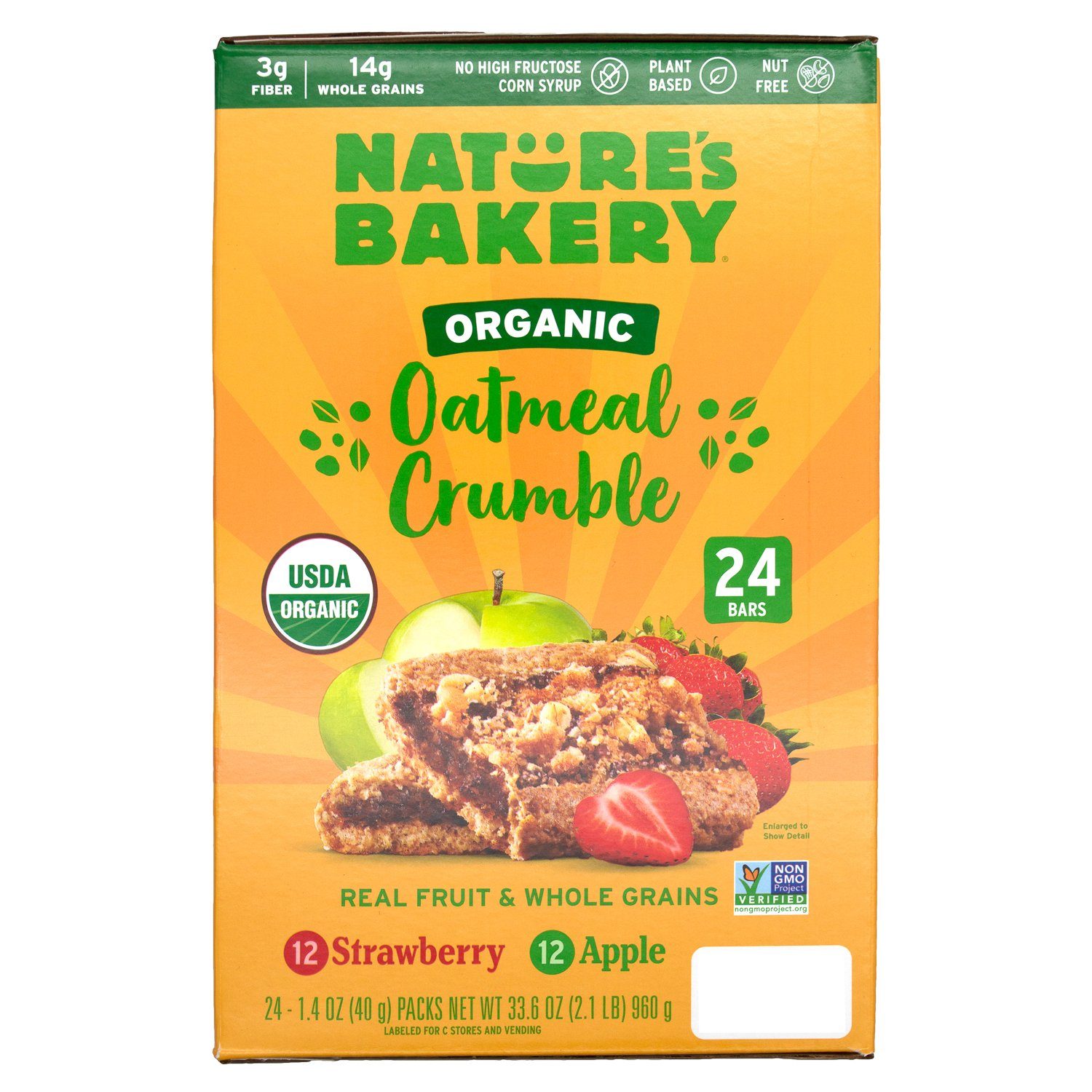 Nature's Bakery Oatmeal Crumble Bars Nature's Bakery Variety 1.41 Oz-24 Count 