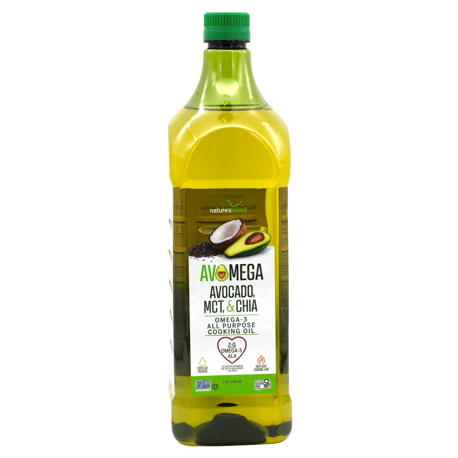 Nature's Intent Avocado, MCT, & Chia All Purpose Cooking Oil Nature's Intent Original 50 Ounce 
