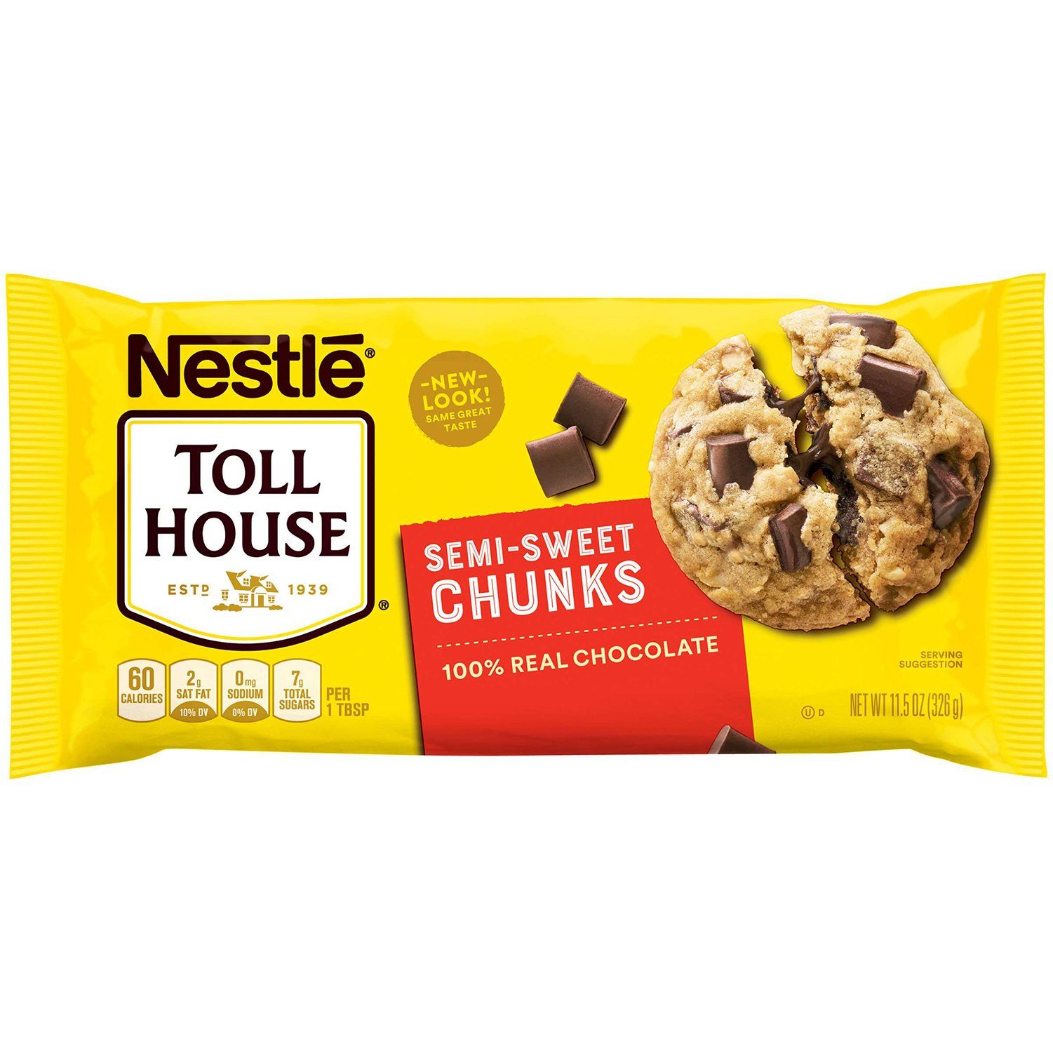Nestlé Toll House Baking Morsels Meltable Toll House Semi-Sweet Chunks 11.5 Ounce 