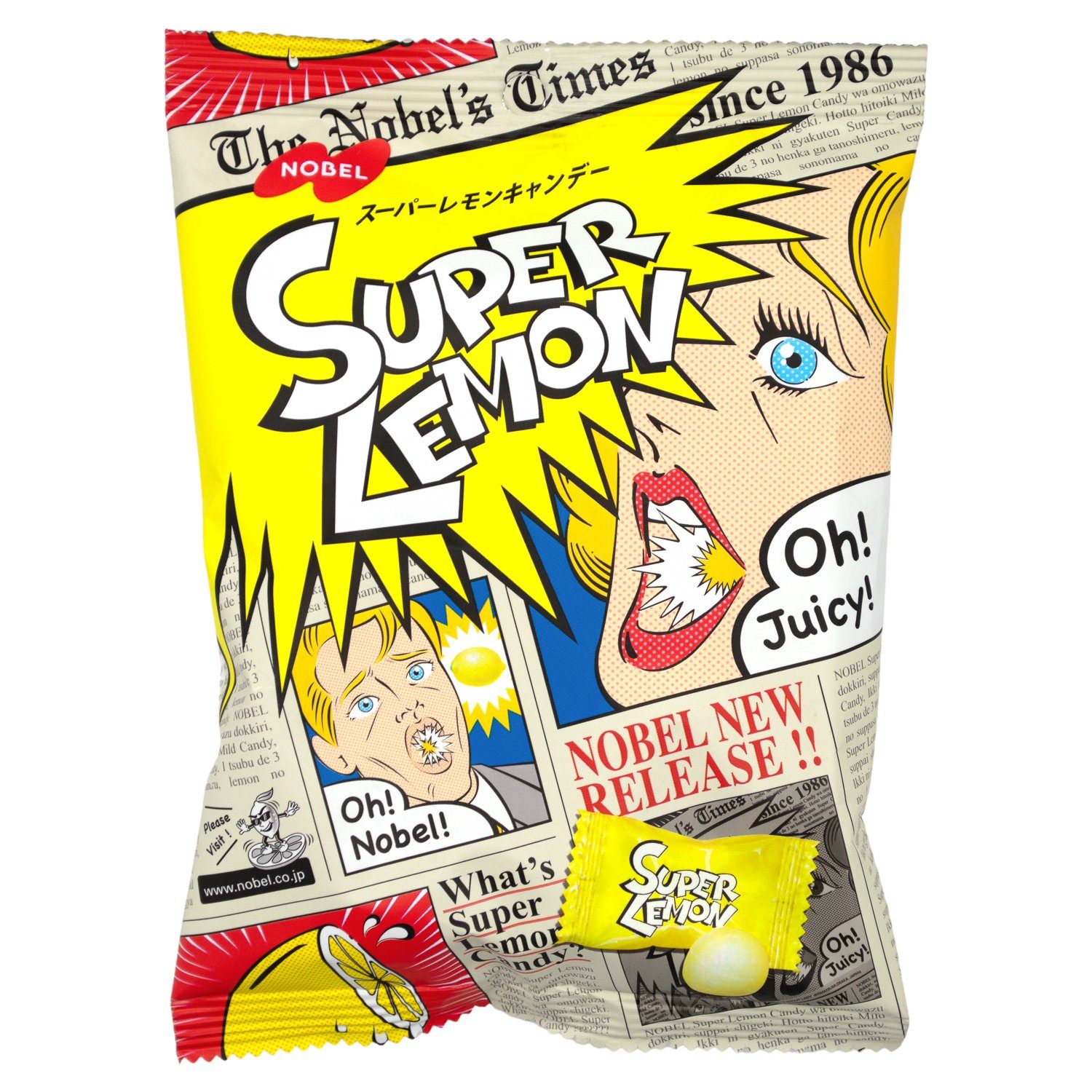 Nobel Sour Hard Candy Nobel Super Lemon 2.96 Ounce 
