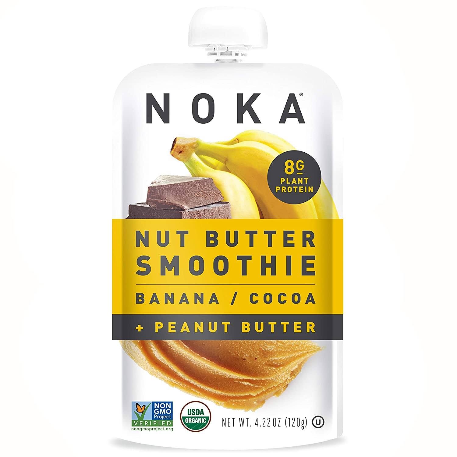 NOKA Nut Butter Smoothies NOKA Banana/Cocoa + Peanut Butter 4.22 Ounce 