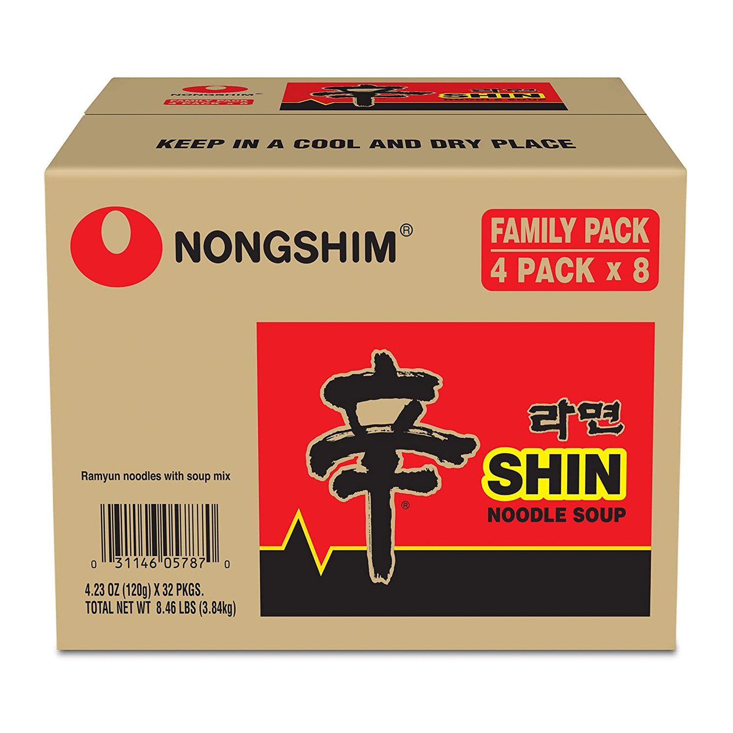 Nongshim Noodle Bag Nongshim Shin 4.2 Oz-32 Count 