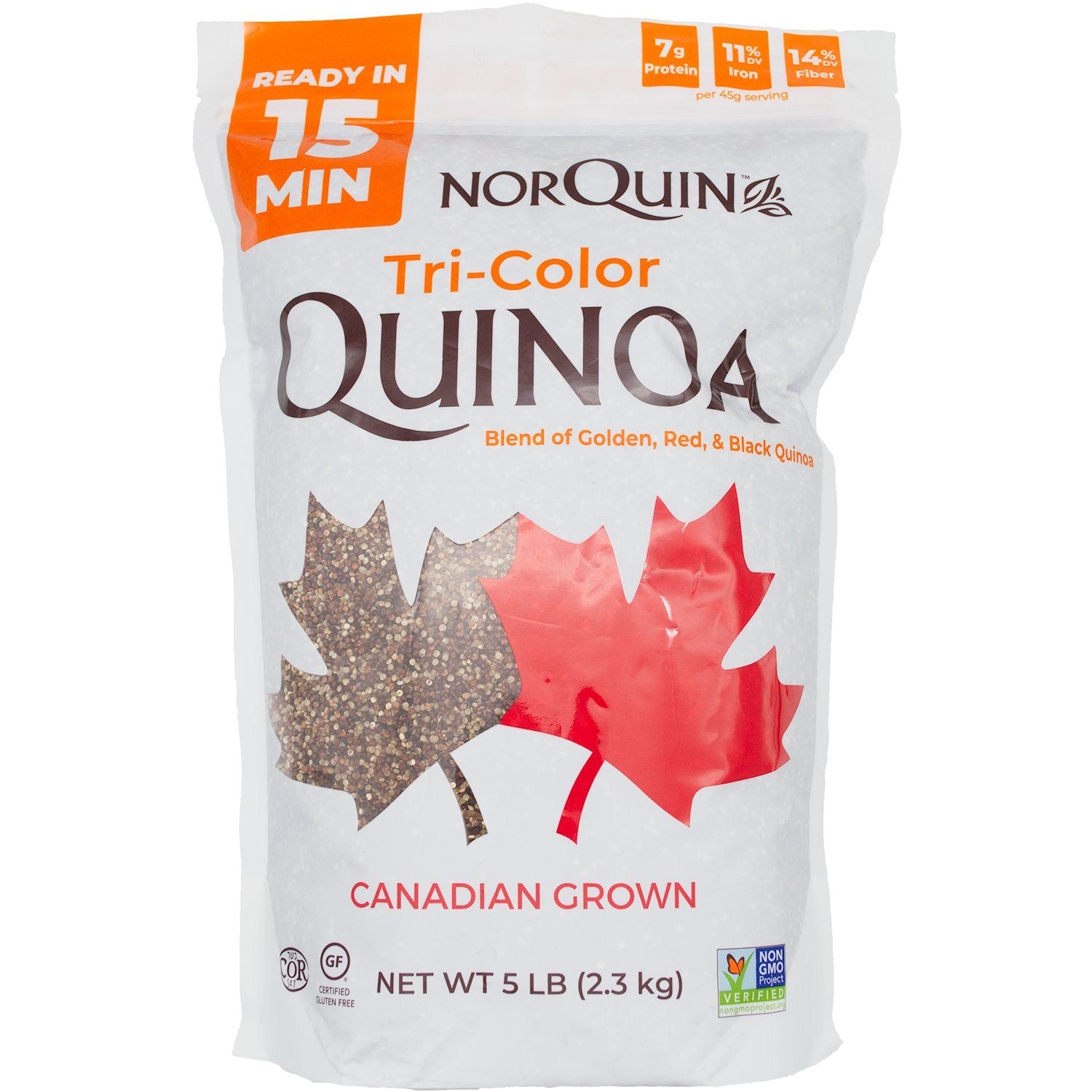 NorQuin Canadian Grown Tri-Color Quinoa NorQuin 5 Pound 