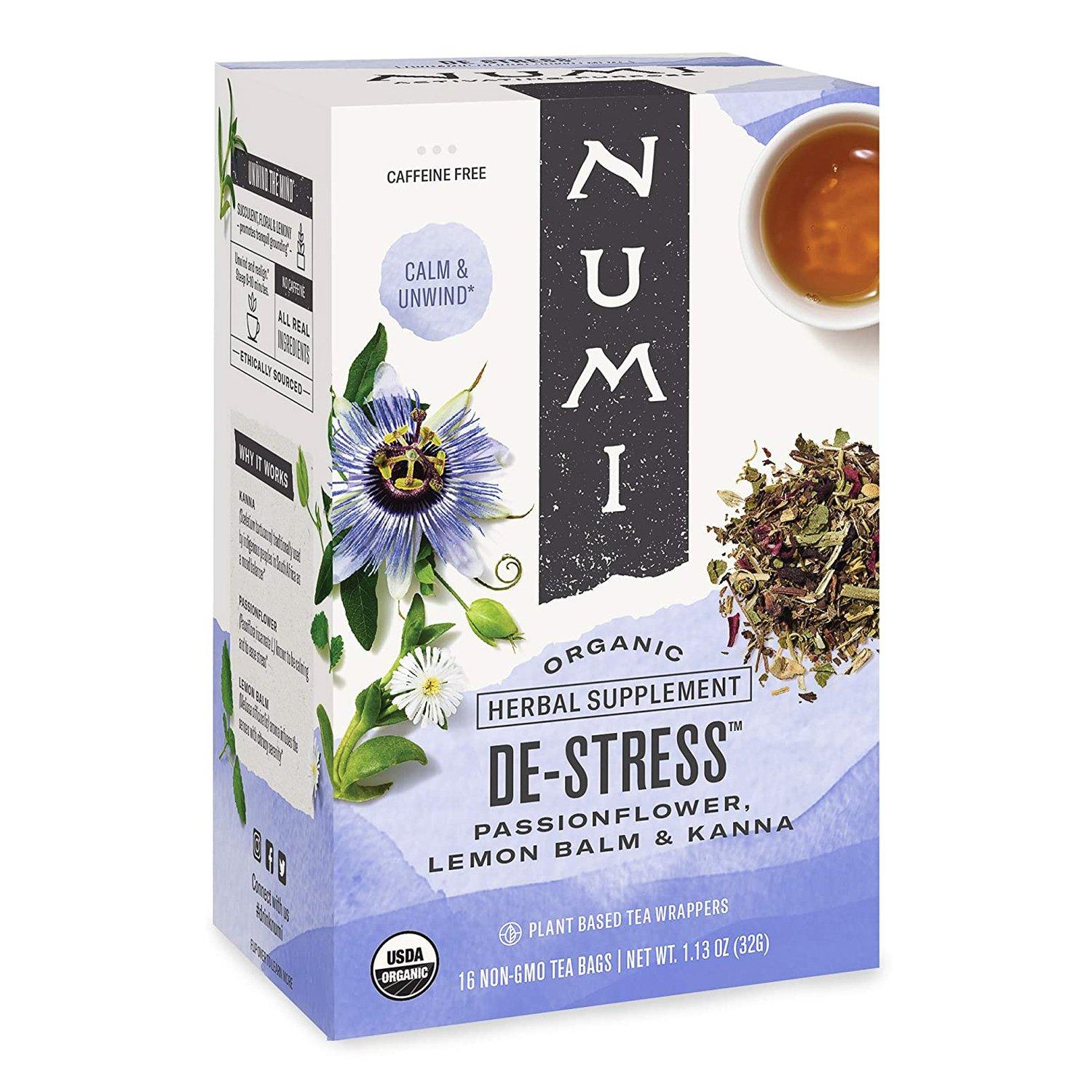 Numi Organic Tea Numi De-Stress 16 Tea Bags 