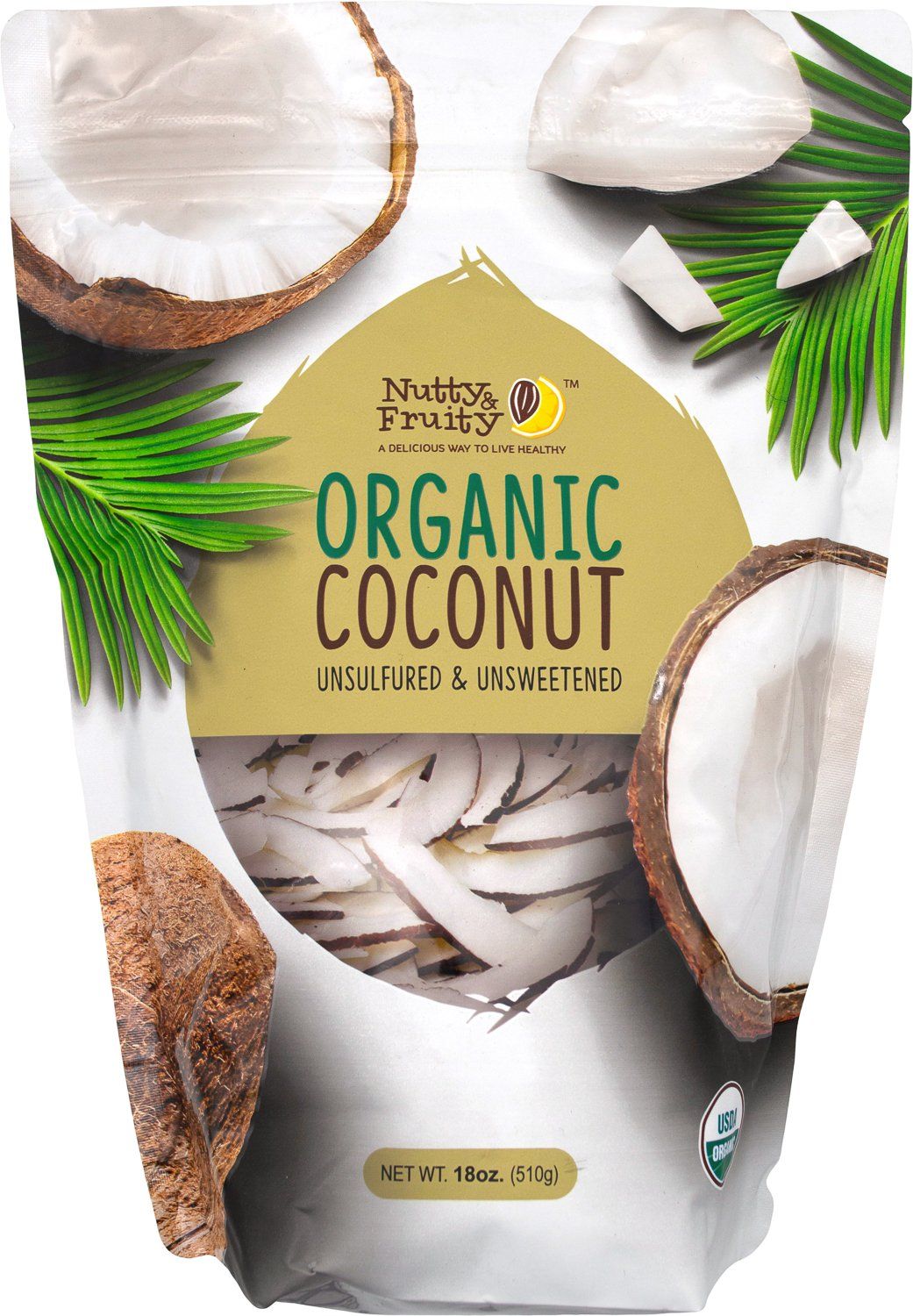 Nutty & Fruity Gourmet Dried Fruit Nutty & Fruity Organic Coconut 18 Ounce 