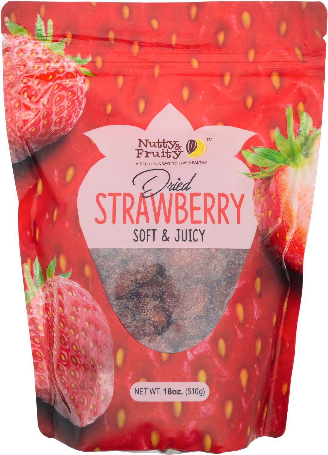 Nutty & Fruity Gourmet Dried Fruit Nutty & Fruity Strawberry 18 Ounce 