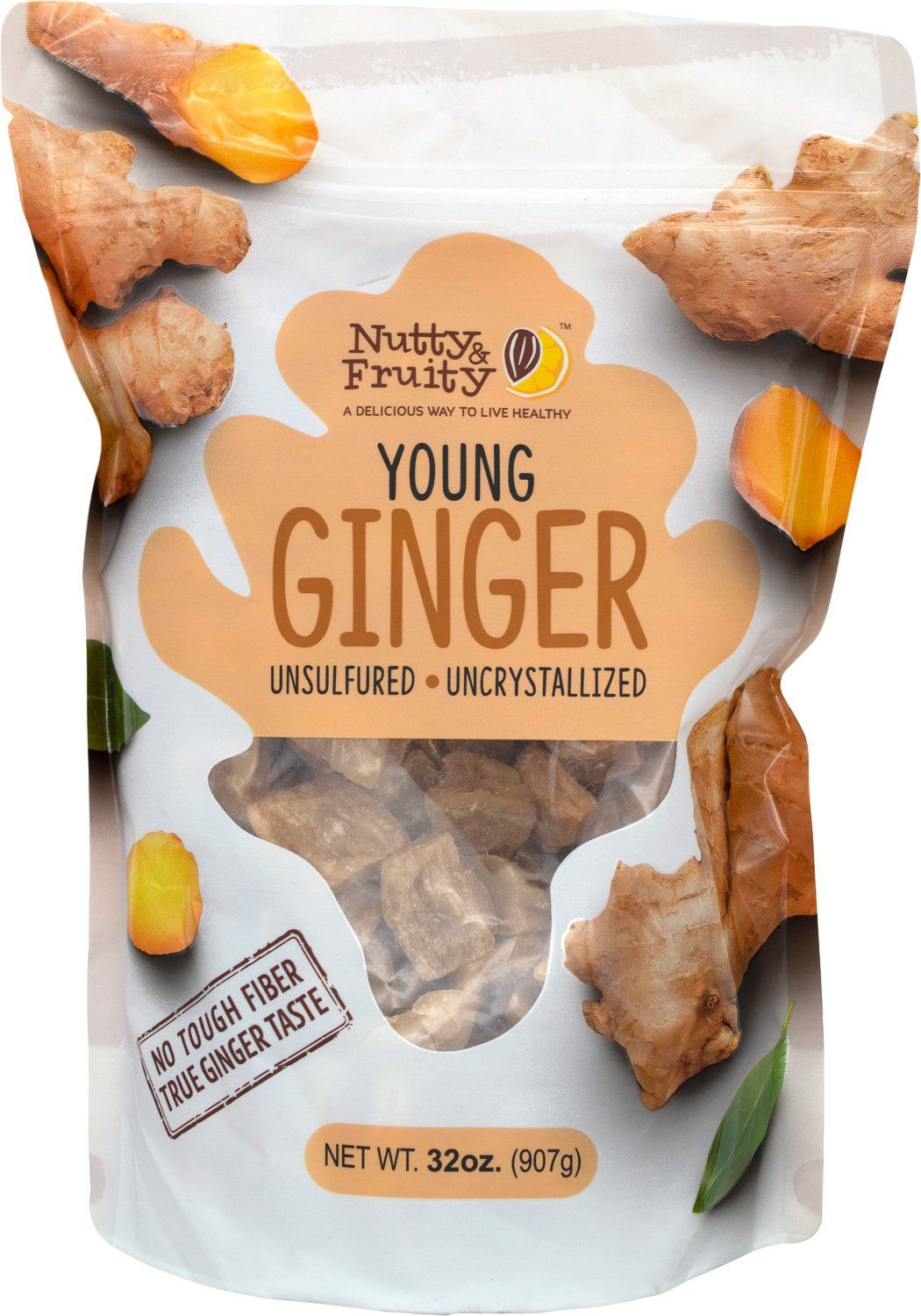 Nutty & Fruity Gourmet Dried Fruit Nutty & Fruity Young Ginger Chunks 32 Ounce 