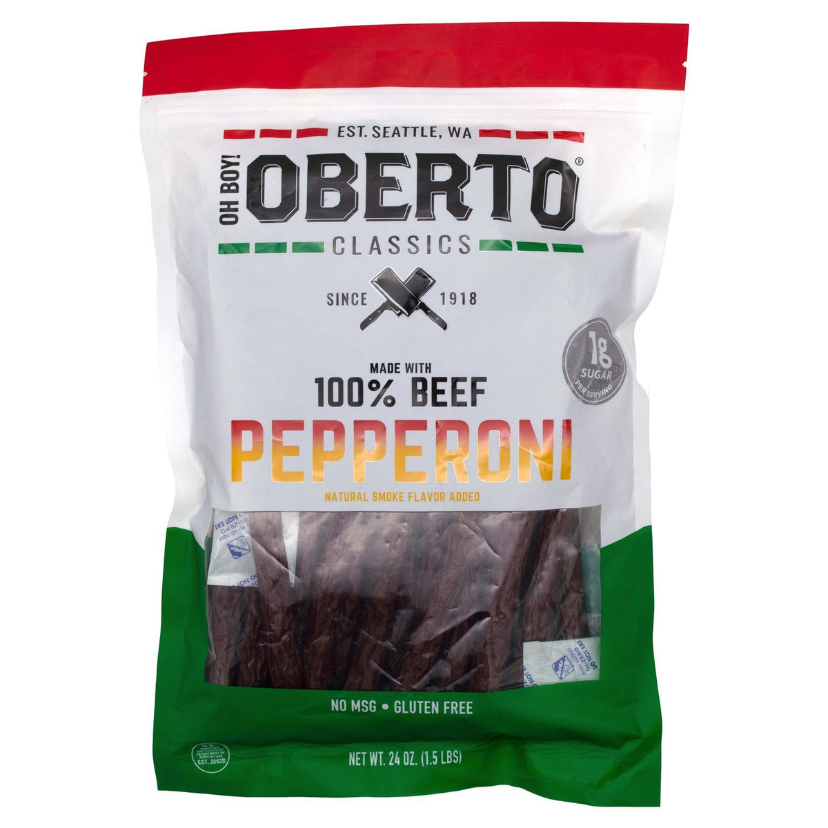 Oberto Classics Beef Pepperoni Sticks — Snackathon Foods