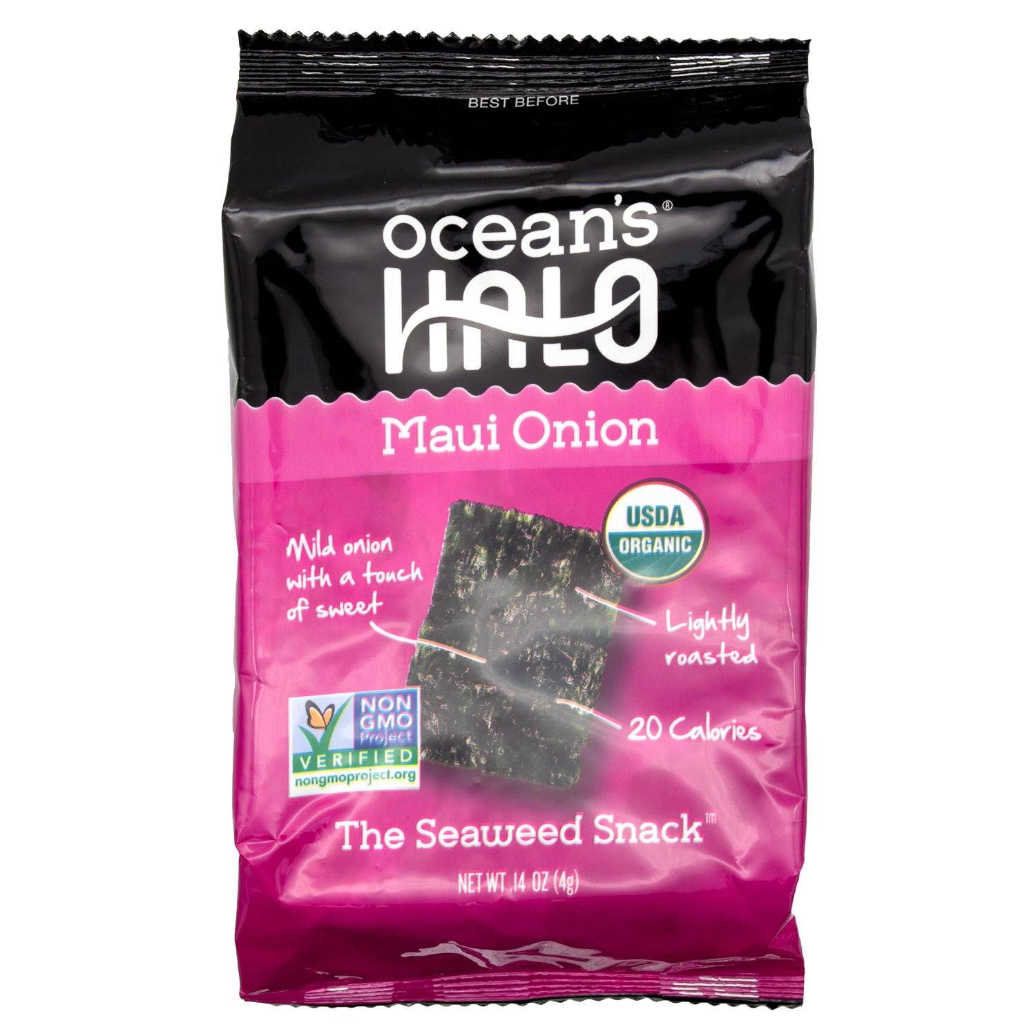 Ocean's Halo Organic Seaweed Snack Ocean's Halo Maui Onion 0.14 Ounce 