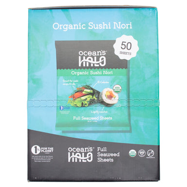 Ocean's Halo Organic Sushi Nori Ocean's Halo Full Sheet 50 Sheets 