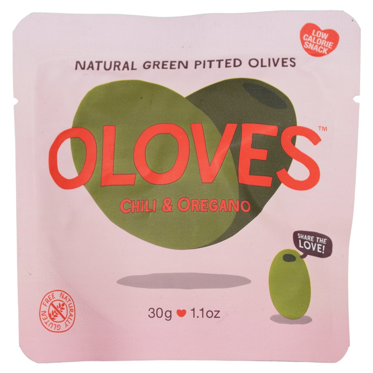 OLOVES Natural Whole Pitted Olives Elma Farms Chili & Oregano 1.1 Ounce 