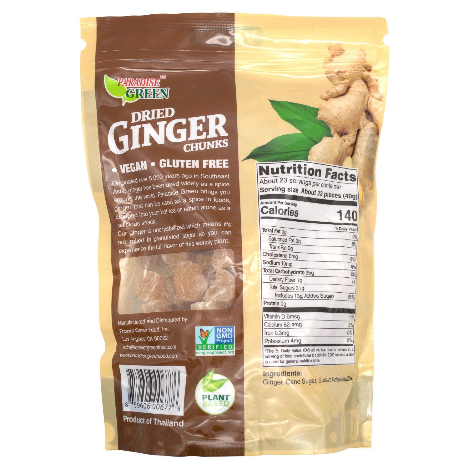 Paradise Green Dried Ginger Chunks Paradise Green 