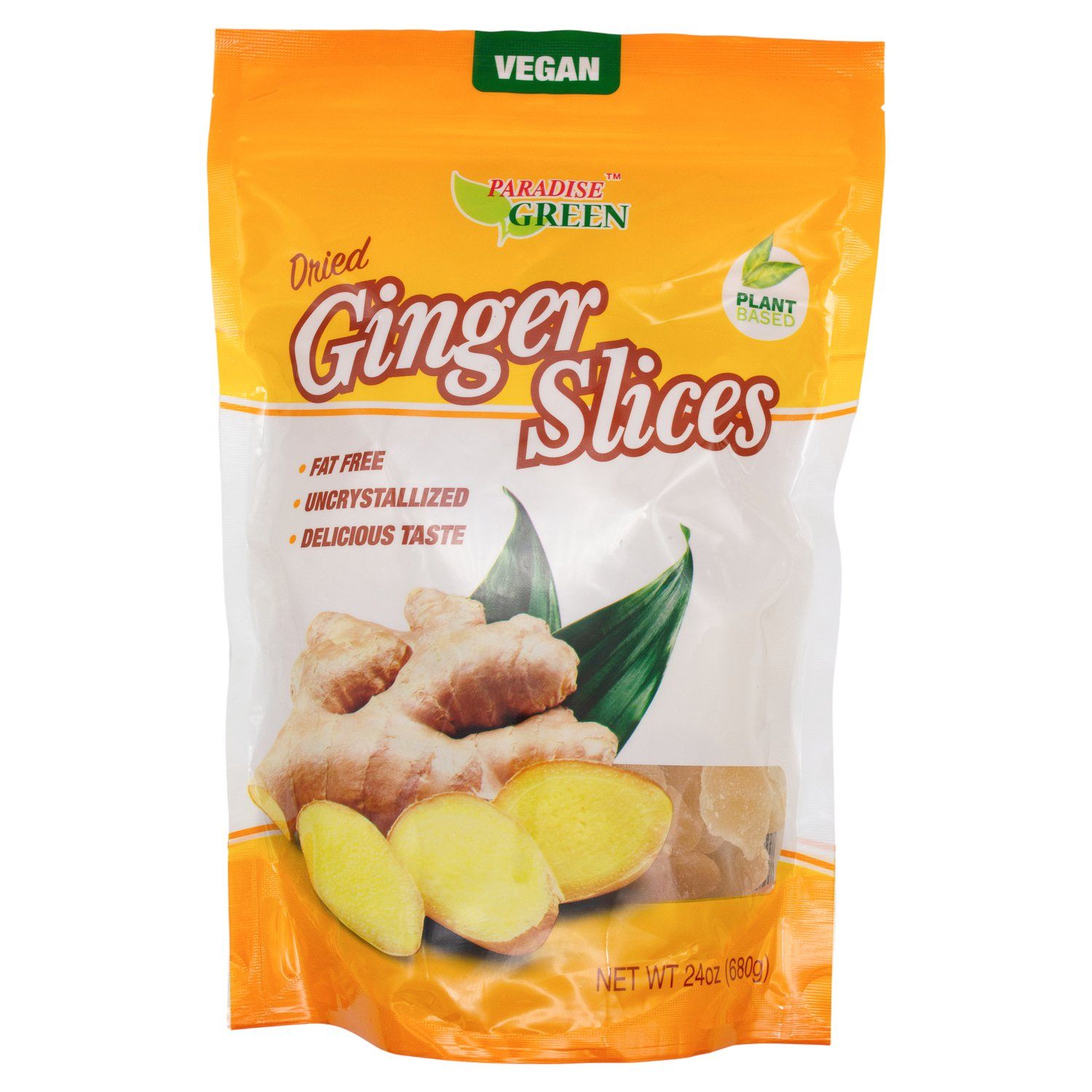 Paradise Green Uncrystallized Dried Ginger Slices 24 Ounce — Snackathon Foods
