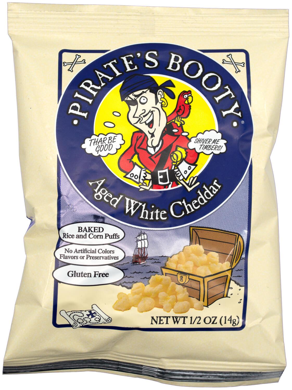 Pirate's Booty Snack Puffs, Aged White Cheddar, 0.5 Ounce Pirate's Booty 