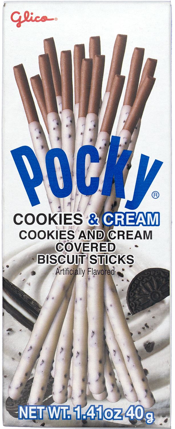 Pocky Cream Covered Biscuit Sticks Glico Cookies & Cream 1.41 Ounce 