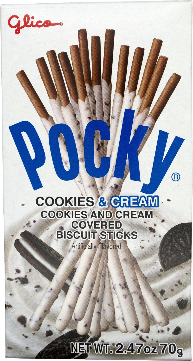 Pocky Cream Covered Biscuit Sticks Glico Cookies & Cream 2.47 Ounce 