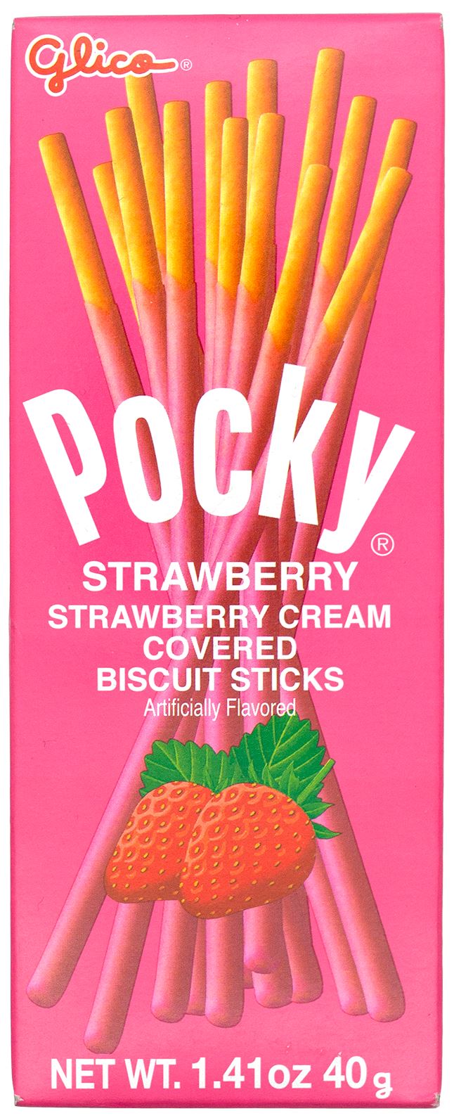 Pocky Cream Covered Biscuit Sticks Glico Strawberry 1.41 Ounce 