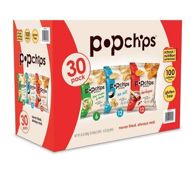Popchips Potato Chips Popchips Variety 0.8 Oz-30 Ct 
