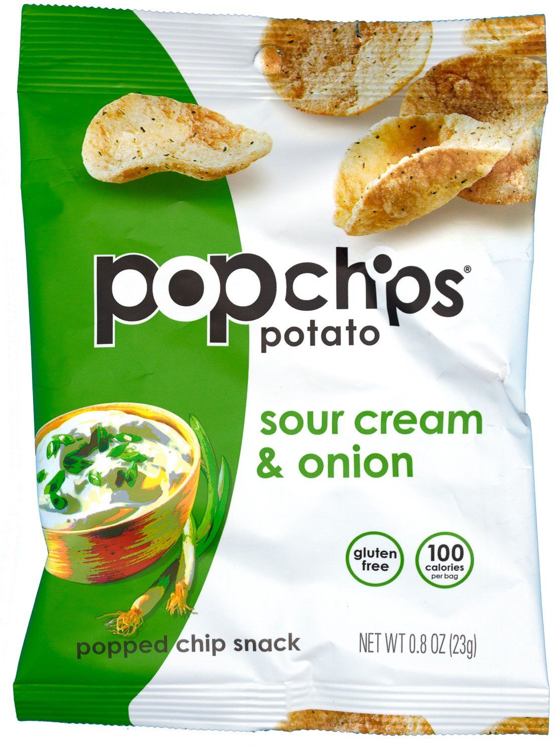 Popchips Potato Chips, Sour Cream and Onion, 0.8 Ounce Popchips 
