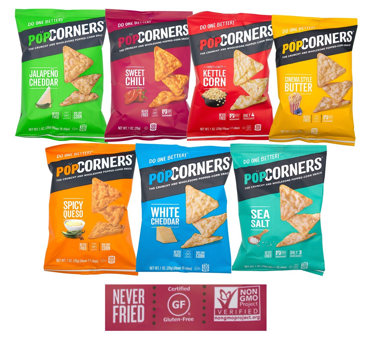 Popcorners - The Crunchy and Wholesome Popped-corn Snack Popcorners 