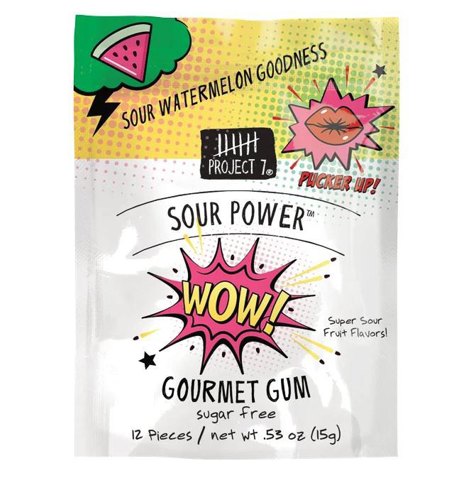 Project 7 Gourmet Gum Sugar Free Project 7 Super Sour Power 0.53 Ounce 