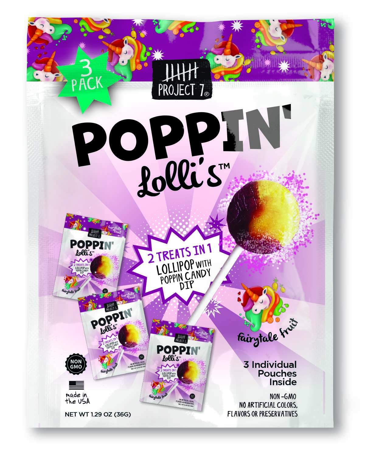 Project 7 Lolli's Lollipops Project 7 Poppin' Lolli's 1.29 Ounce 