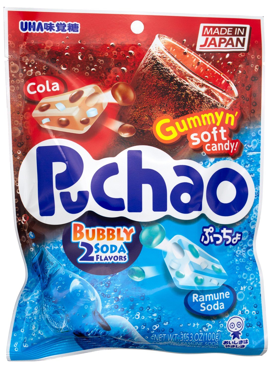 Puchao Gummy n' Soft Candy Puchao Bubbly 2 Soda Flavors 3.53 Ounce 