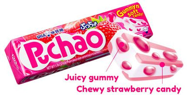 Puchao Gummy n' Soft Candy Puchao Strawberry 1.76 Ounce 