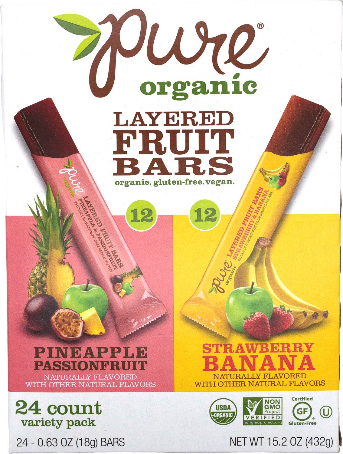 Pure Organic Layered Fruit Bars Pure Organic Variety 0.63 Oz-24 Count 