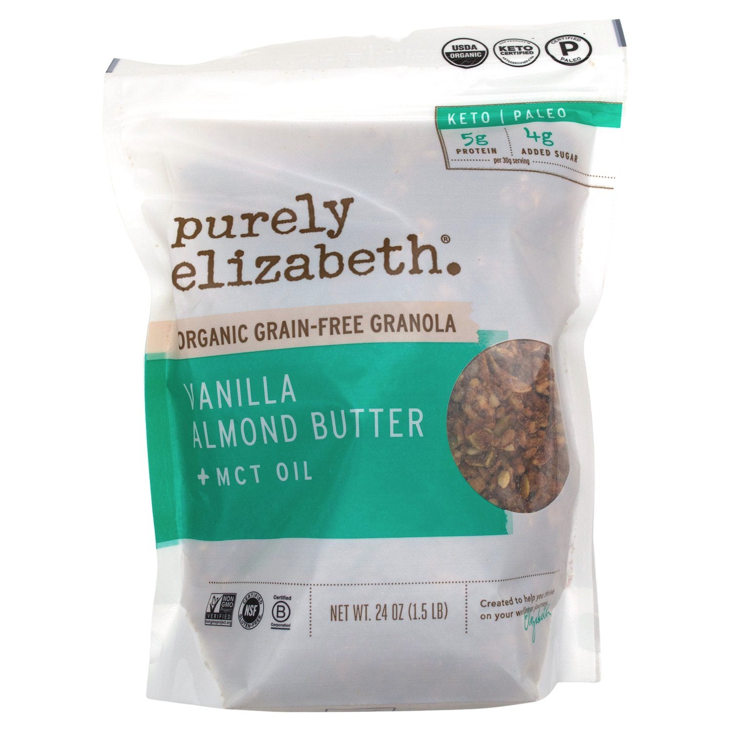 Purely Elizabeth Granola Purely Elizabeth Vanilla Almond Butter + MCT Oil 24 Ounce 