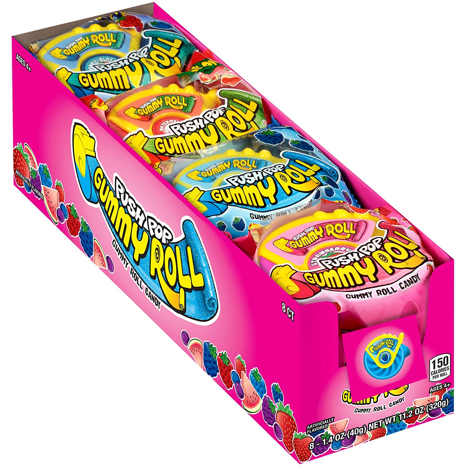 Push Pop Gummy Roll Push Pop Variety 1.4 Oz-8 Count 
