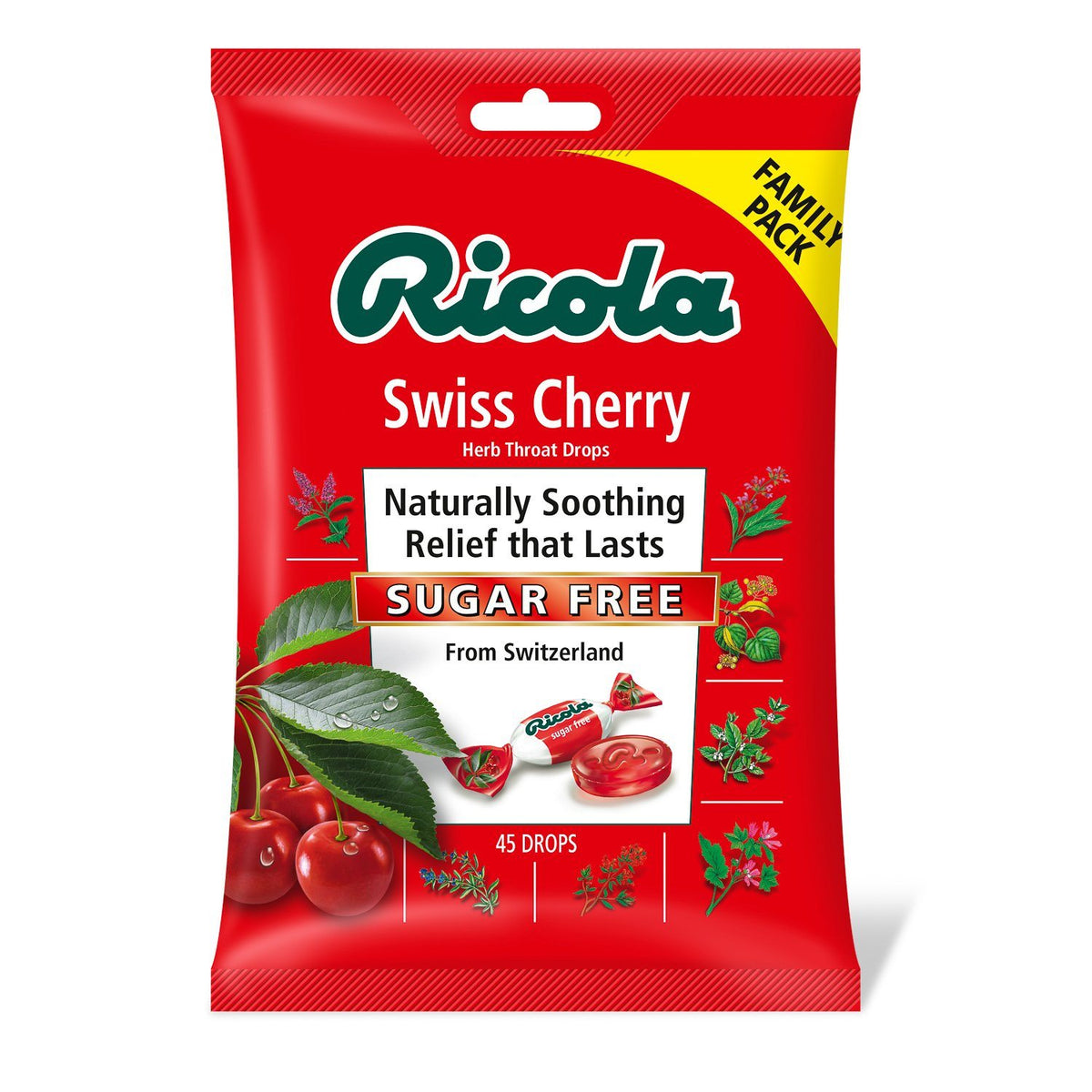 Ricola Max Throat Care Swiss Cherry Drops, 34 count