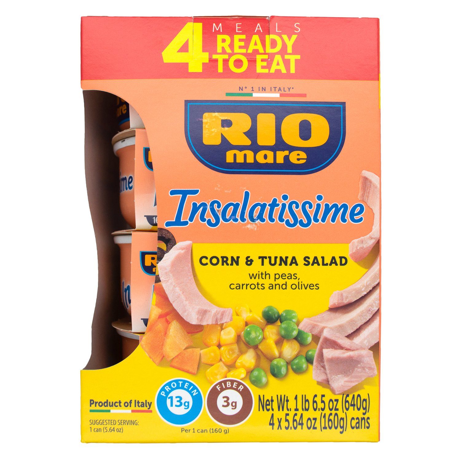Rio Mare Insalatissime - Salad, Ready-to-Eat Rio Mare Corn and Light Tuna 5.64 Oz-4 Count 
