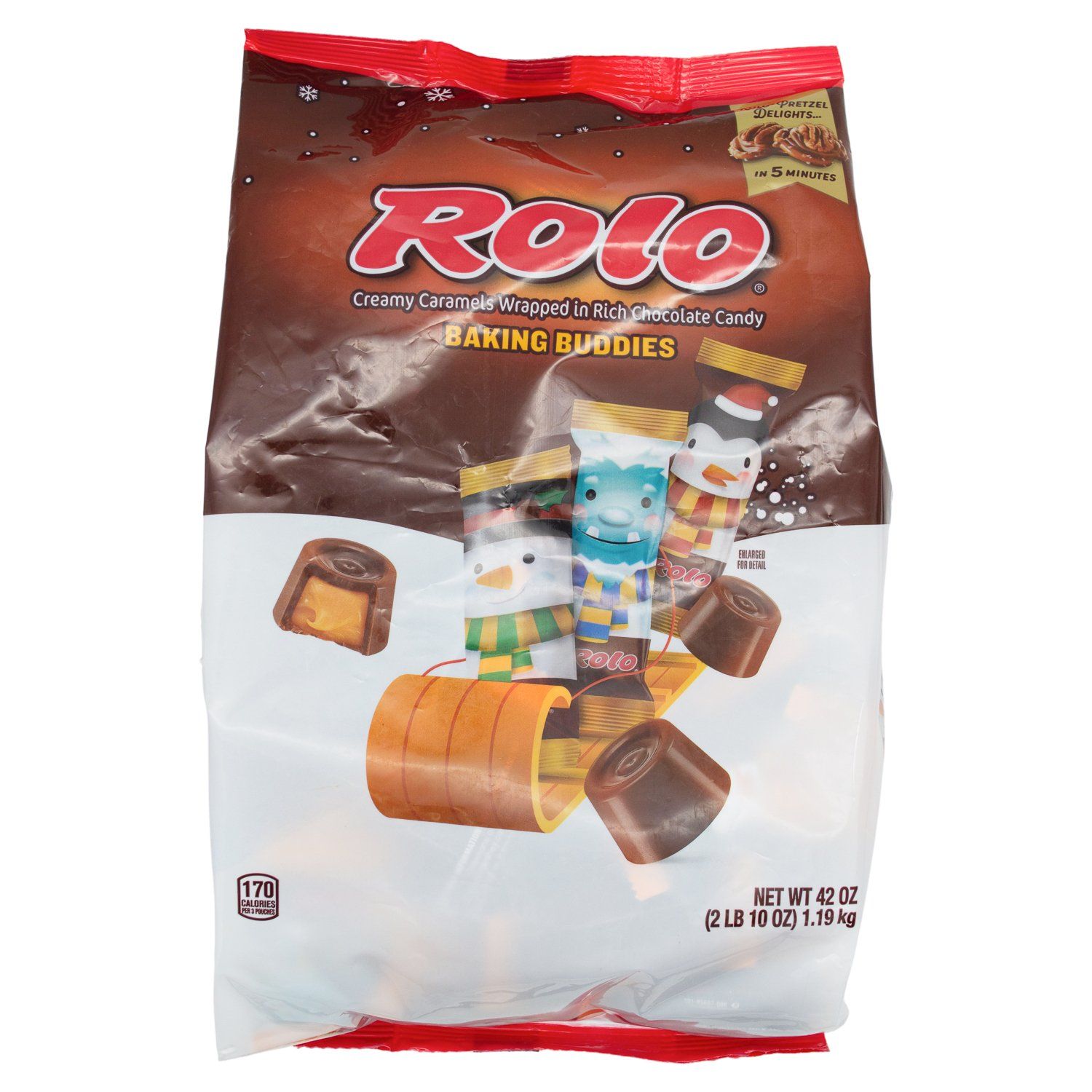 ROLO Creamy Caramels Wrapped in Rich Chocolate Candy Meltable ROLO Original 42 Ounce 