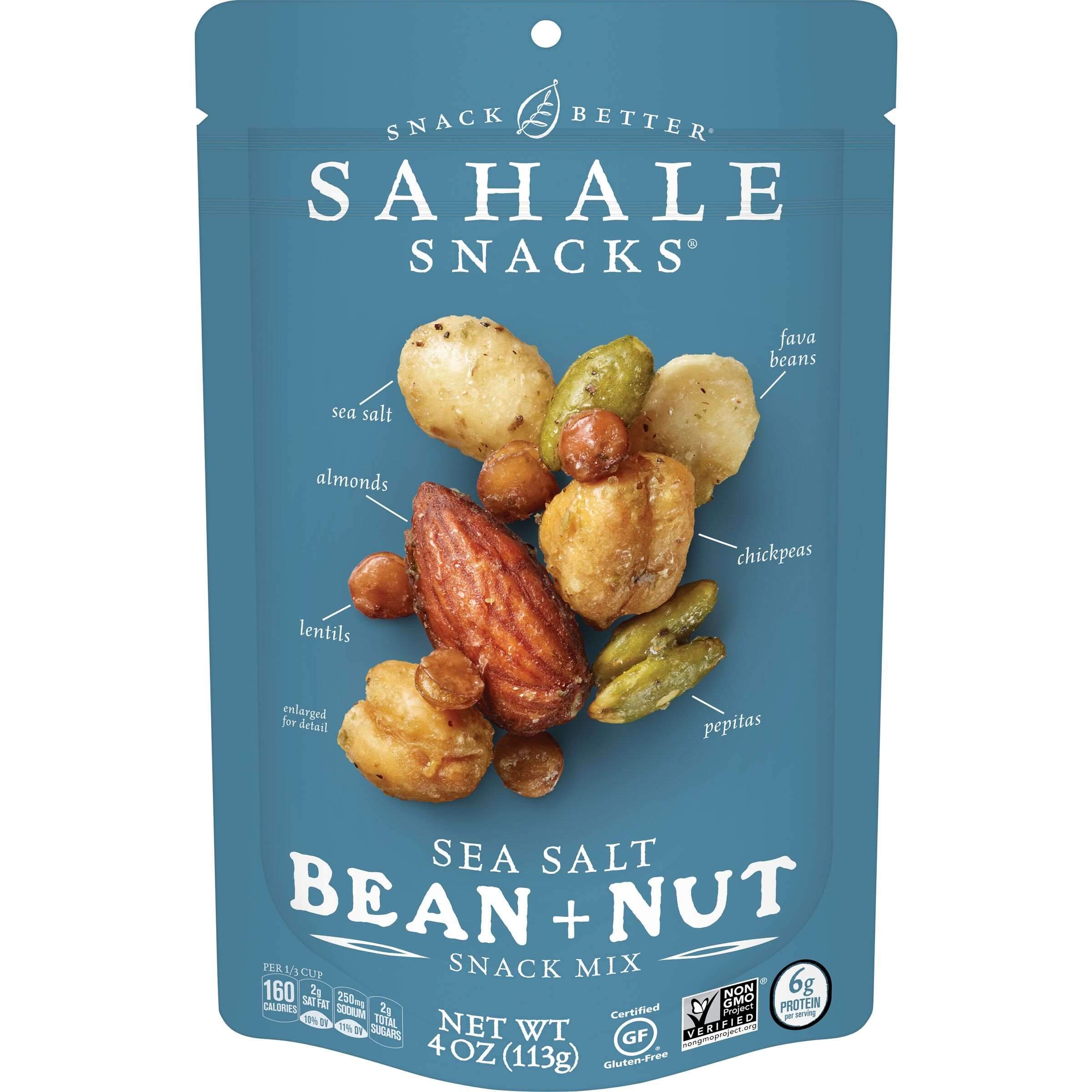 Sahale Snacks Snack Mixes Sahale Snacks Sea Salt Bean+Nut 4 Ounce 