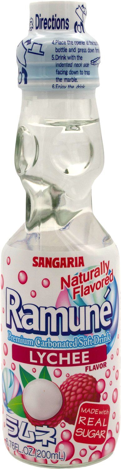 Sangaria Ramuné, Premium Carbonated Soft Drink Sangaria Lychee 6.76 Fl Oz 